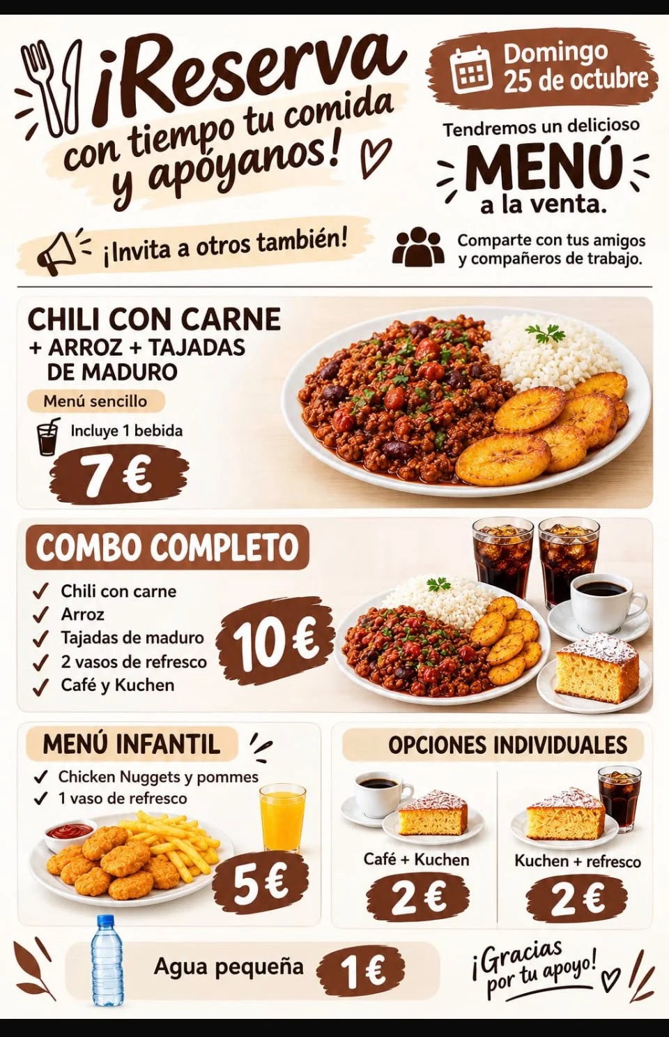 Reserva con tiempo tu comida